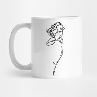 Minimal rose flower line art Mug